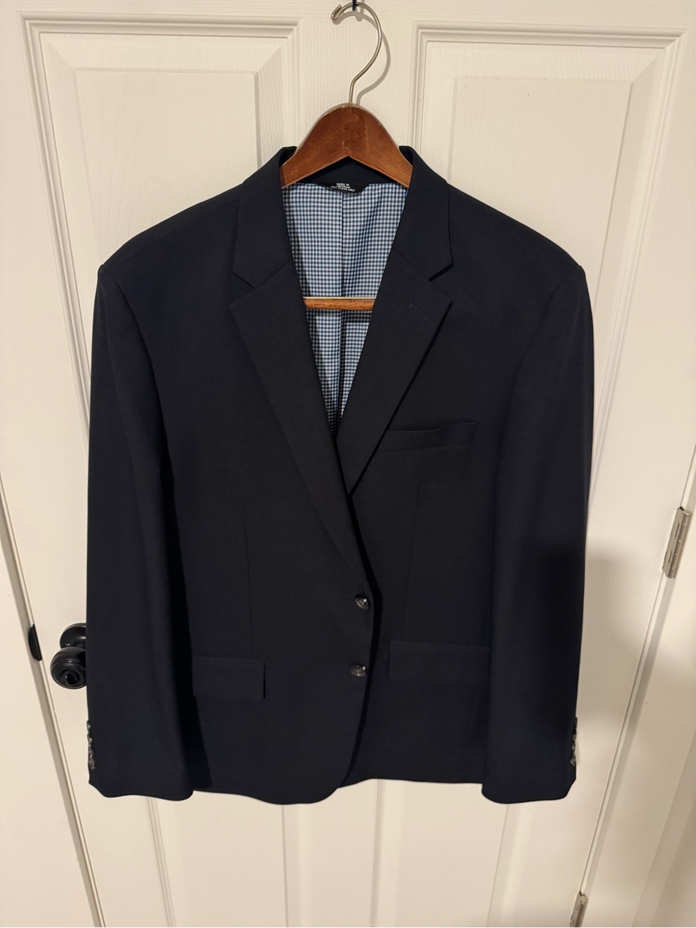 Men's Navy Blazer - Classic Two-Button Sport Jacket
